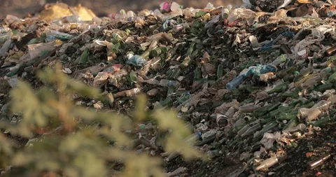 Pollution concept. Garbage pile in a trash dump in a Landfill, Zambia Lusaka 動画素材 128194824