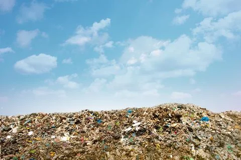 Pollution concept. Garbage pile in trash dump or landfill. Foto stock