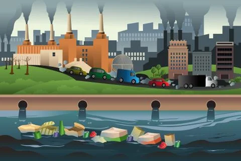 Pollution concept Stock Illustration