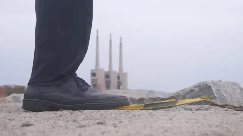 Pollution consumption plastic concept contamination businessman industrial plant Stock Footage 205886110