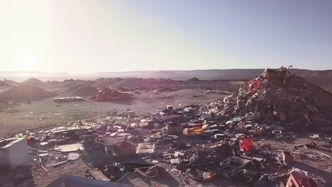 Pollution in desert Stock Footage 84071938