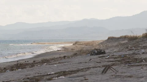 Pollution In A Dirty Beach In Italy Stock Footage 291288770