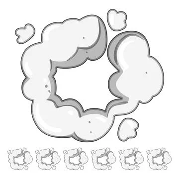 Pollution dust burst cartoon vector graphic Illustrazione stock
