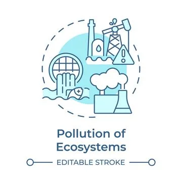 Pollution of ecosystem soft blue concept icon Stock-Illustration