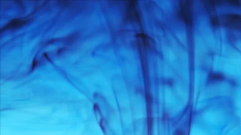 Pollution of the environment. Black ink flowing up and swirling under blue color Stock Footage 158054711