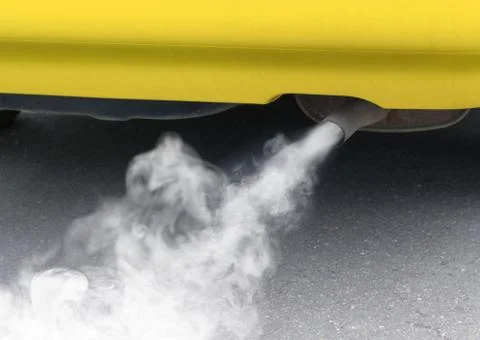 Pollution of environment from a car Stock Photos
