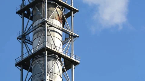 Pollution environment. Smoking pipe of power plant. Time lapse Stock-Footage 70061847
