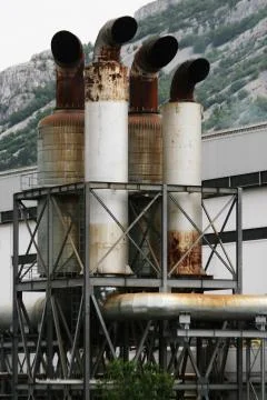 Pollution from a factory Stock Photos