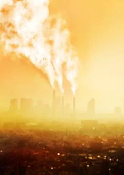 Pollution from factory Stock Photos