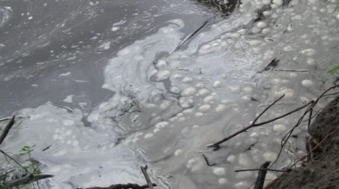 Pollution Floating On Mississippi River Stock Footage 25464084