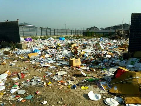 Pollution garbage causes huge damage to the humanity Stock Photos