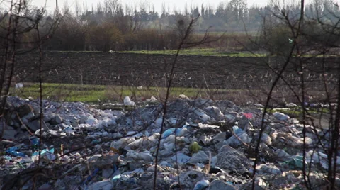 Pollution, garbage dump, landfill, trash,construction &amp; demolition waste, litter 動画素材 36778707
