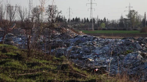 Pollution, garbage dump, landfill, trash,construction &amp; demolition waste, litter 動画素材 36779011