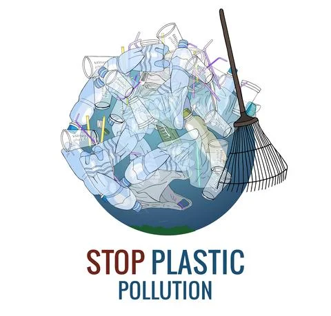 The pollution, garbage, plastic, bags on the planet. The concept of ecology a Stock Illustration