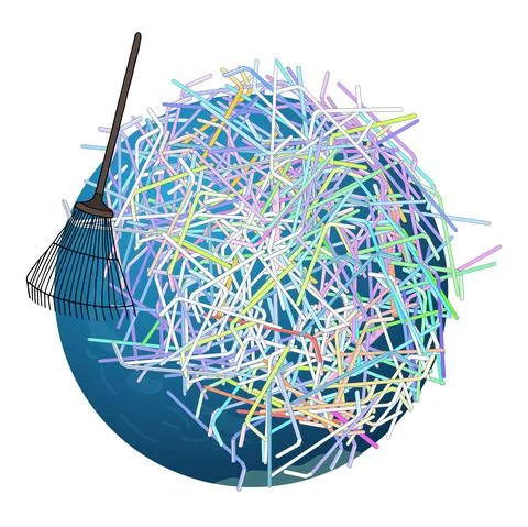 The pollution, garbage, plastic, bags on the planet Stock Illustration