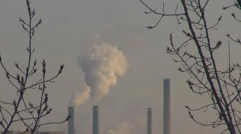 Pollution, global warming. Pollution in town Video stock 22422031