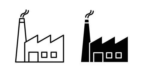 Pollution icon collection in black, Line icons, flat symbols Stock Illustration