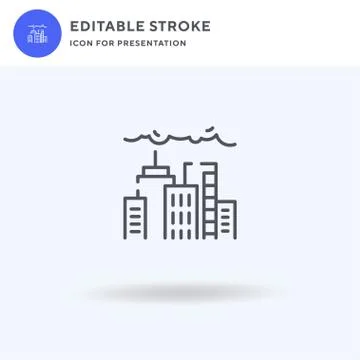 Pollution icon vector, filled flat sign, solid pictogram isolated on white, logo イラスト素材