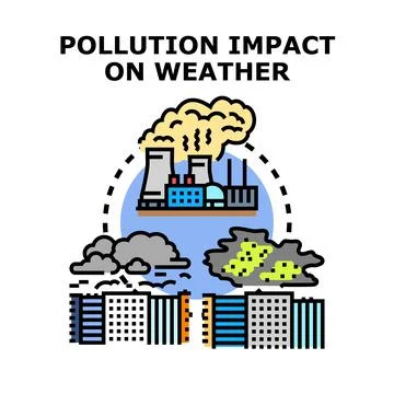 Pollution impact affecting global weather concept illustration Ilustración de archivo