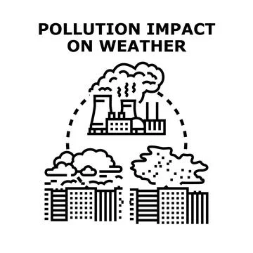 Pollution impact affecting global weather concept illustration Ilustración de archivo