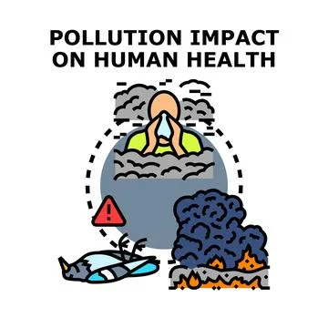 Pollution impact on human health vector concept Stock Illustration