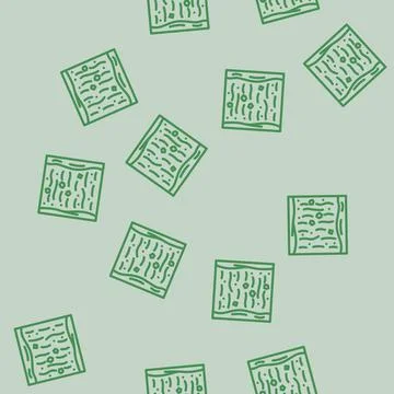 Pollution microplastics river line vector seamless pattern Stock Illustration