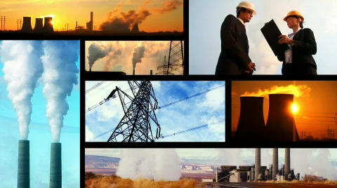 Pollution multiscreen Stock Footage 118372