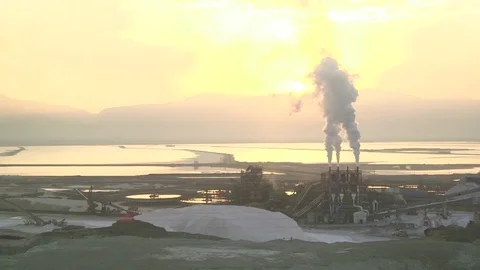 Pollution over the Dead Sea Stock Footage 76619752