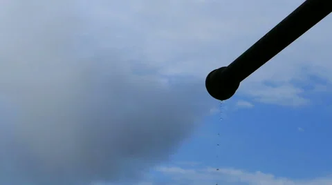Pollution pipe against the blue sky Stock Footage 52501765