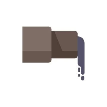 Pollution pipe icon flat vector. Global disaster Illustrazione stock