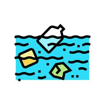 Pollution plastic color icon vector illustration Illustrazione stock