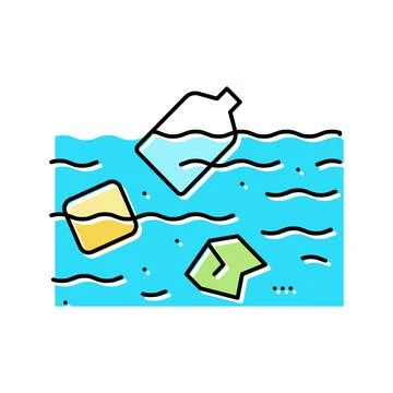 Pollution plastic color icon vector illustration Illustrazione stock