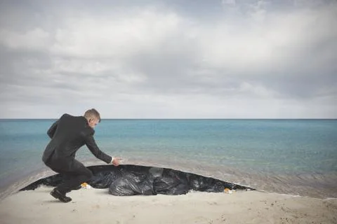 Pollution of the sea Stock Photos