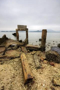 Pollution in seaside Foto stock