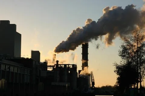 Pollution with smoek Stock Photos
