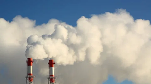 Pollution, smoke and steam discharged Stock Footage