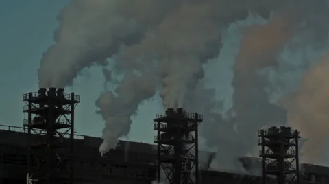 Pollution by smoking plant Video stock 31587499