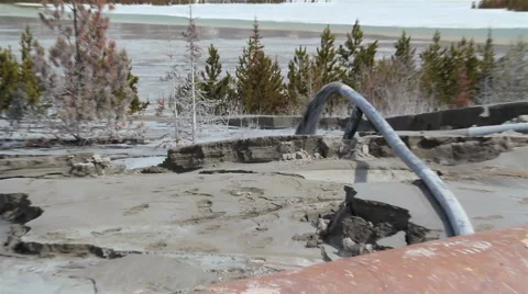 Pollution spews from pipe Stock Footage 4622700