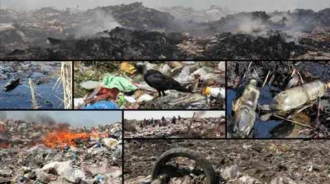 Pollution, split screen Stock Footage 11853341