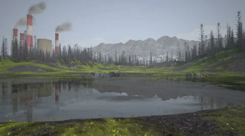 Pollution Timelapse - 3D Rendering Stock Footage 67837576