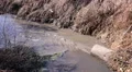 pollution toxic  water from pipes in small pond Video HD