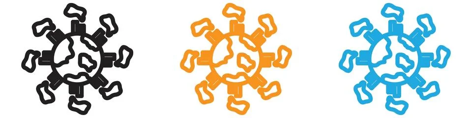 Pollution vector logo set collection for web app ui Stock Illustration