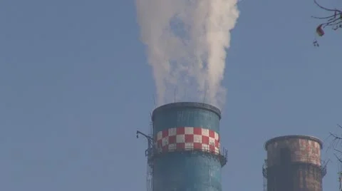 Pollution, warming effect globale.Pollution in city Vídeos de archivo 20625983