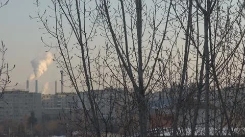 Pollution, warming effect globale.Pollution in town. 스톡 동영상 20625972