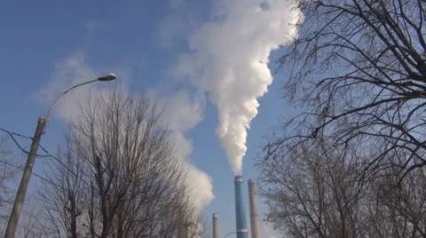 Pollution, warming effect globale.Pollution in town. Video stock 20627416