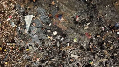 Pollution waste in the sea Stock Footage 112922326