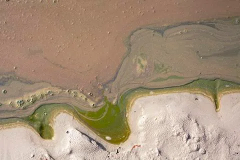 Pollution on water surface Stock Photos