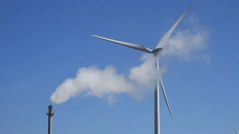 Pollution &amp; wind energy Stock Footage 133866520