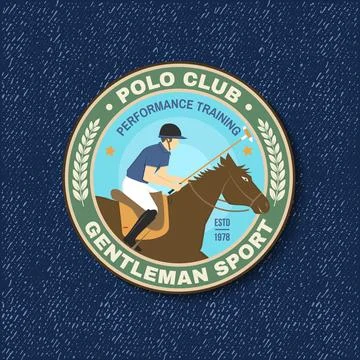 Polo badge, patch, emblem, logo. Vector illustration. Color polo label, sticker Stock Illustration