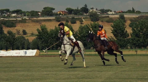 Polo challenge. Slight slow motion. N Editorial use Stock Footage 64640265